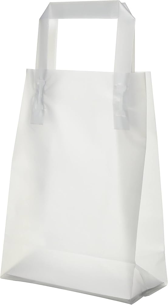 Amazon.co.jp: ヘッズ 無地 透明 手提げ 袋 S フロスト 30枚 ハンドル